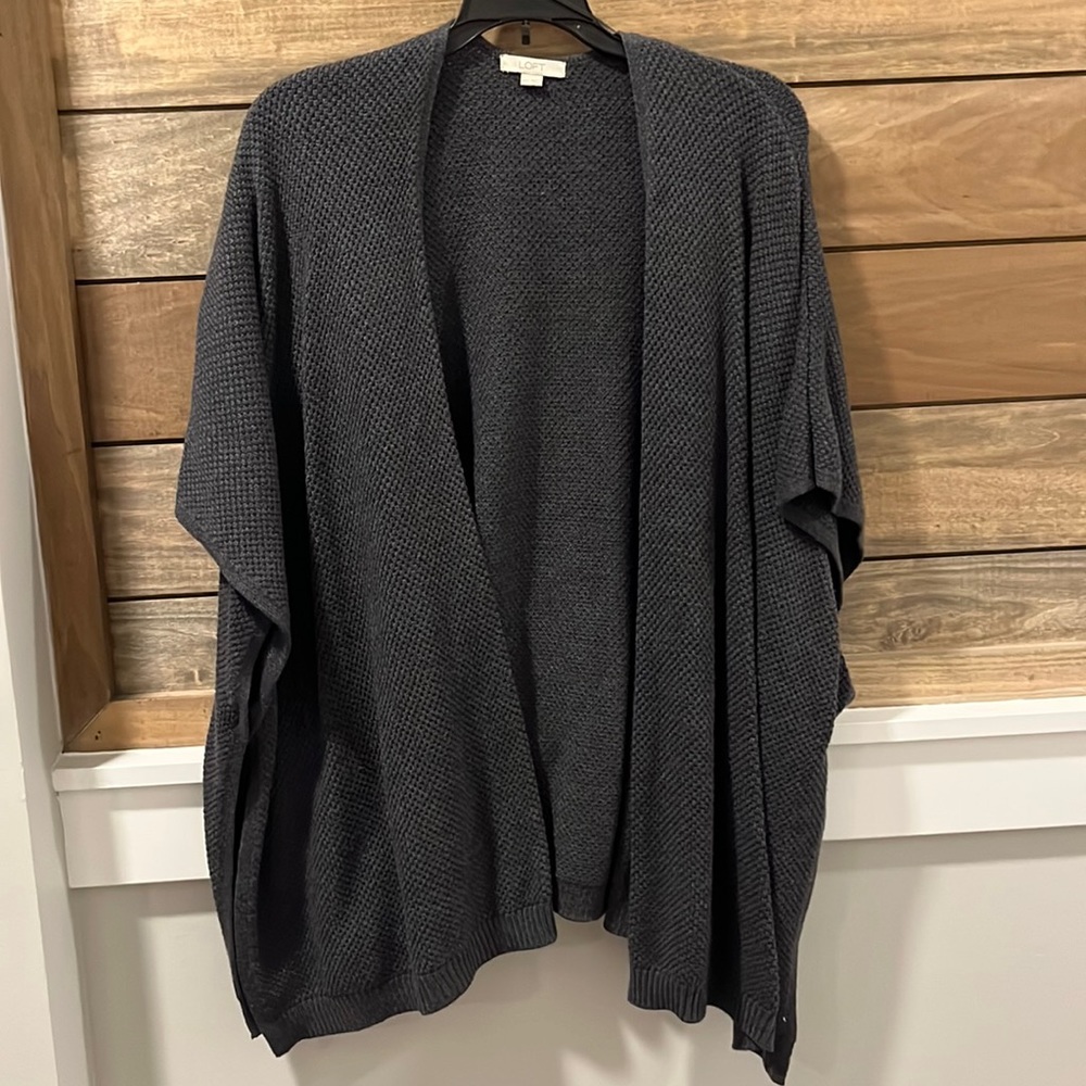 Waffle cardigan, short sleeve